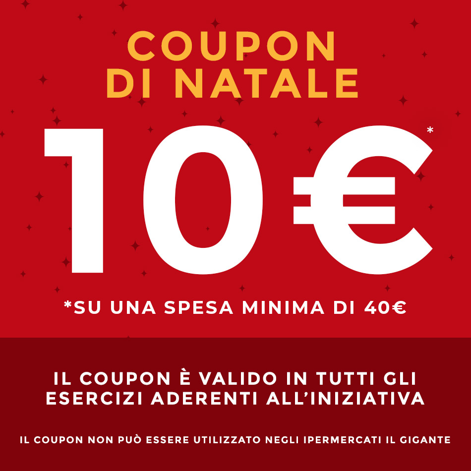 coupon di natale sconto 10 euro il gigante centri commerciali