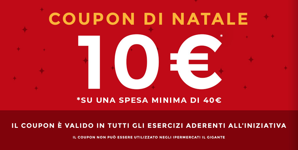 coupon natale sconto 10 euro il gigante centri commerciali