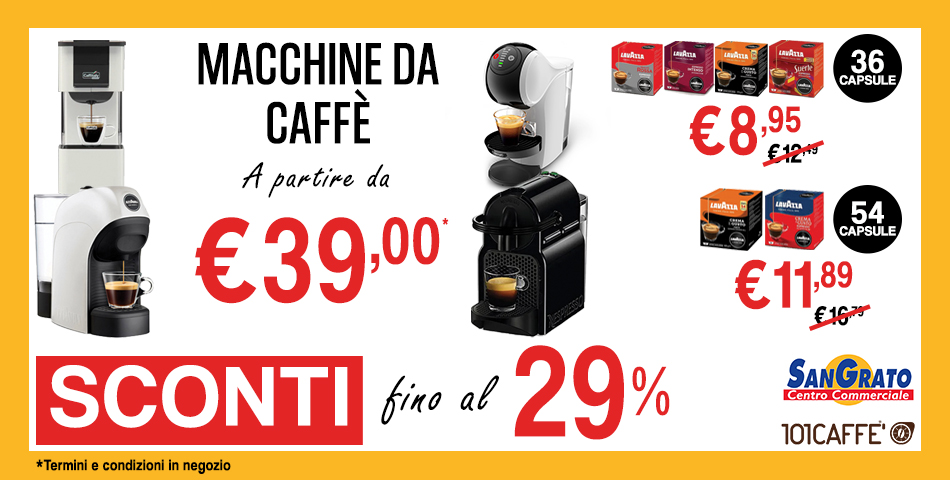 Coupon Sconto Cialde e Macchine Caffé