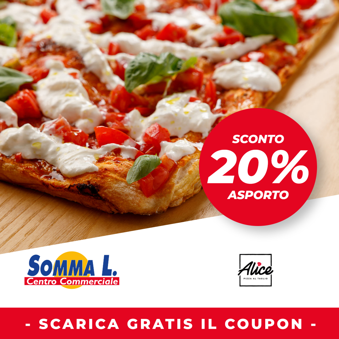 coupon sconto alice pizza il gigante centri commerciali somma