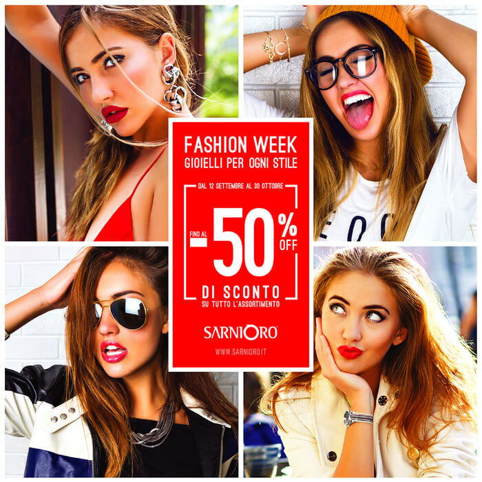 il gigante centri commerciali promozione sarni oro fashion week